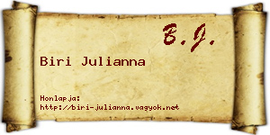 Biri Julianna névjegykártya